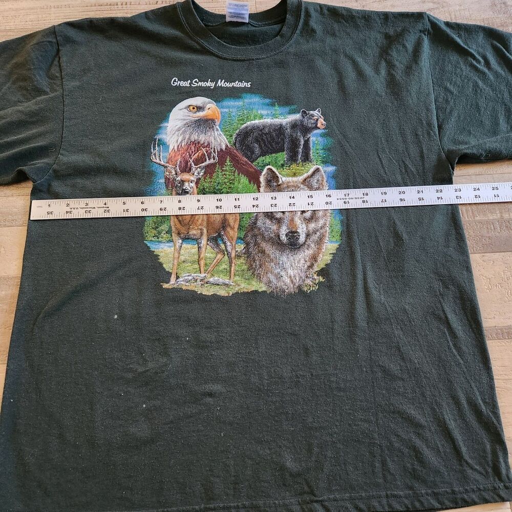 Great Smoky Mountains T-Shirt  Sz XL Whitetail Deer Wolf Black Bear Eagle USA - Picture 7 of 11